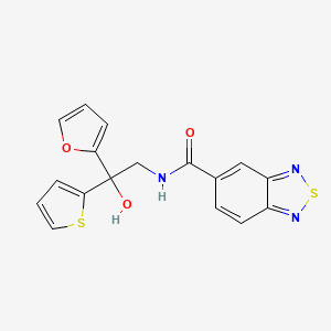 molecular formula C17H13N3O3S2 B2999393 N-(2-(furan-2-yl)-2-hydroxy-2-(thiophen-2-yl)ethyl)benzo[c][1,2,5]thiadiazole-5-carboxamide CAS No. 2034333-22-5