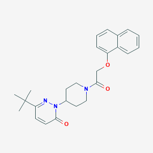 molecular formula C25H29N3O3 B2999397 6-Tert-butyl-2-[1-(2-naphthalen-1-yloxyacetyl)piperidin-4-yl]pyridazin-3-one CAS No. 2309746-37-8