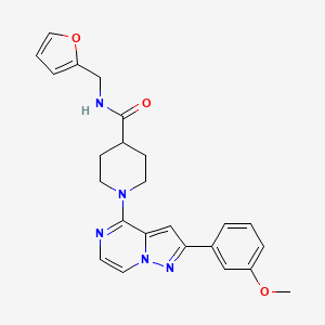 molecular formula C24H25N5O3 B2999404 N-(furan-2-ylmethyl)-1-(2-(3-methoxyphenyl)pyrazolo[1,5-a]pyrazin-4-yl)piperidine-4-carboxamide CAS No. 1189470-60-7