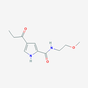 molecular formula C11H16N2O3 B2999405 N-(2-甲氧基乙基)-4-丙酰-1H-吡咯-2-甲酰胺 CAS No. 478259-34-6