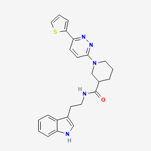 molecular formula C24H25N5OS B2999406 N-(2-(1H-indol-3-yl)ethyl)-1-(6-(thiophen-2-yl)pyridazin-3-yl)piperidine-3-carboxamide CAS No. 1105232-67-4