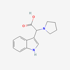 molecular formula C14H16N2O2 B2999409 1H-吲哚-3-基(吡咯烷-1-基)乙酸 CAS No. 1010916-05-8