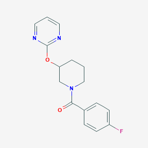 molecular formula C16H16FN3O2 B2999411 (4-Fluorophenyl)(3-(pyrimidin-2-yloxy)piperidin-1-yl)methanone CAS No. 2034576-01-5