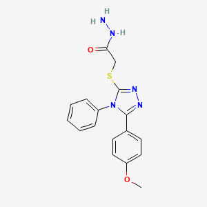 molecular formula C17H17N5O2S B2999414 2-{[5-(4-甲氧基苯基)-4-苯基-4H-1,2,4-三唑-3-基]巯基}乙酰肼 CAS No. 107645-46-5