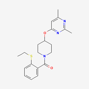 molecular formula C20H25N3O2S B2999416 (4-((2,6-二甲基嘧啶-4-基)氧基)哌啶-1-基)(2-(乙硫基)苯基)甲苯酮 CAS No. 2034431-61-1