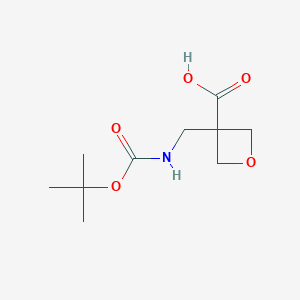 molecular formula C10H17NO5 B2999417 3-(((tert-Butoxycarbonyl)amino)methyl)oxetane-3-carboxylic acid CAS No. 2138230-26-7