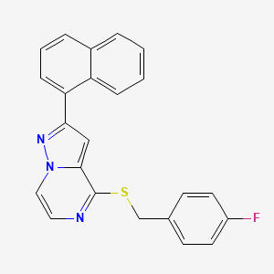 4-[(4-Fluorobenzyl)thio]-2-(1-naphthyl)pyrazolo[1,5-a]pyrazine