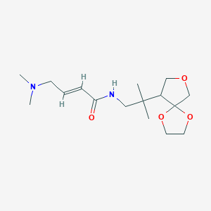 molecular formula C16H28N2O4 B2999427 (E)-4-(Dimethylamino)-N-[2-methyl-2-(1,4,7-trioxaspiro[4.4]nonan-9-yl)propyl]but-2-enamide CAS No. 2411325-83-0