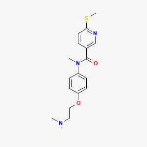 molecular formula C18H23N3O2S B2999431 N-{4-[2-(dimethylamino)ethoxy]phenyl}-N-methyl-6-(methylsulfanyl)pyridine-3-carboxamide CAS No. 1376060-17-1