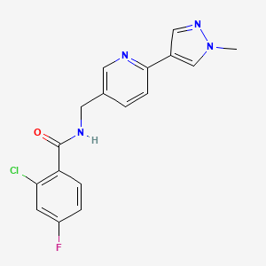 2-chloro-4-fluoro-N-((6-(1-methyl-1H-pyrazol-4-yl)pyridin-3-yl)methyl)benzamide
