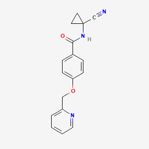 molecular formula C17H15N3O2 B2999434 N-(1-氰基环丙基)-4-(吡啶-2-基甲氧基)苯甲酰胺 CAS No. 1436308-58-5