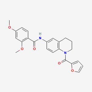 molecular formula C23H22N2O5 B2999435 N-[1-(furan-2-carbonyl)-3,4-dihydro-2H-quinolin-6-yl]-2,4-dimethoxybenzamide CAS No. 946289-02-7