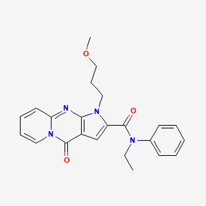 molecular formula C23H24N4O3 B2999439 N-ethyl-1-(3-methoxypropyl)-4-oxo-N-phenyl-1,4-dihydropyrido[1,2-a]pyrrolo[2,3-d]pyrimidine-2-carboxamide CAS No. 900900-99-4