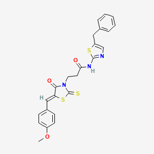 N-(5-benzyl-1,3-thiazol-2-yl)-3-[(5Z)-5-[(4-methoxyphenyl)methylidene]-4-oxo-2-sulfanylidene-1,3-thiazolidin-3-yl]propanamide