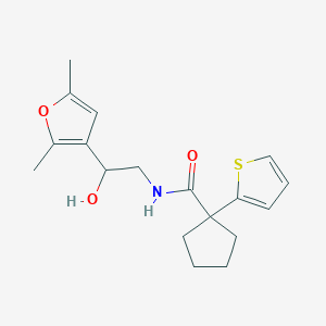 molecular formula C18H23NO3S B2999454 N-(2-(2,5-dimethylfuran-3-yl)-2-hydroxyethyl)-1-(thiophen-2-yl)cyclopentane-1-carboxamide CAS No. 2309216-75-7