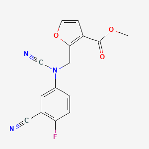 molecular formula C15H10FN3O3 B2999461 Methyl 2-[(N,3-dicyano-4-fluoroanilino)methyl]furan-3-carboxylate CAS No. 1436215-56-3
