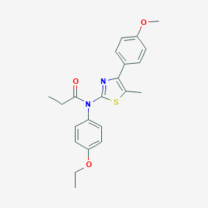 molecular formula C22H24N2O3S B299947 N-(4-ethoxyphenyl)-N-[4-(4-methoxyphenyl)-5-methyl-1,3-thiazol-2-yl]propanamide 