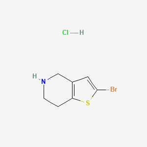 molecular formula C7H9BrClNS B2999471 2-Bromo-4,5,6,7-tetrahydrothieno[3,2-c]pyridine hydrochloride CAS No. 1956325-57-7