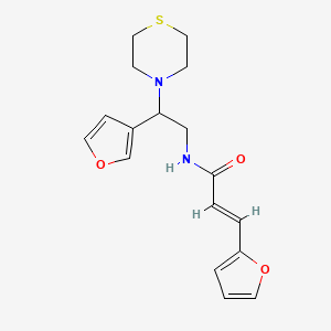 molecular formula C17H20N2O3S B2999473 (E)-3-(furan-2-yl)-N-(2-(furan-3-yl)-2-thiomorpholinoethyl)acrylamide CAS No. 2035021-69-1