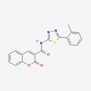 molecular formula C19H13N3O3S B2999483 N-[5-(2-methylphenyl)-1,3,4-thiadiazol-2-yl]-2-oxochromene-3-carboxamide CAS No. 476460-21-6