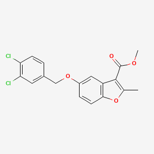 molecular formula C18H14Cl2O4 B2999484 Methyl 5-[(3,4-dichlorobenzyl)oxy]-2-methyl-1-benzofuran-3-carboxylate CAS No. 307552-28-9