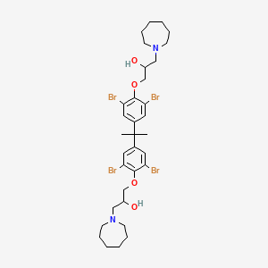 molecular formula C33H46Br4N2O4 B2999487 1-(Azepan-1-yl)-3-[4-[2-[4-[3-(azepan-1-yl)-2-hydroxypropoxy]-3,5-dibromophenyl]propan-2-yl]-2,6-dibromophenoxy]propan-2-ol CAS No. 324065-66-9