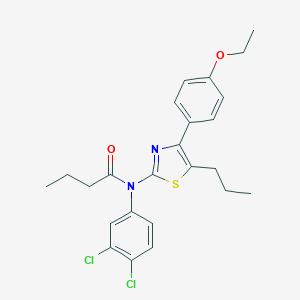 molecular formula C24H26Cl2N2O2S B299949 N-(3,4-dichlorophenyl)-N-[4-(4-ethoxyphenyl)-5-propyl-1,3-thiazol-2-yl]butanamide 