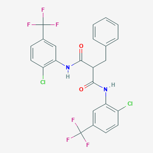 molecular formula C24H16Cl2F6N2O2 B299950 2-benzyl-N~1~,N~3~-bis[2-chloro-5-(trifluoromethyl)phenyl]malonamide 