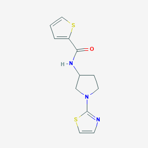molecular formula C12H13N3OS2 B2999503 N-(1-(thiazol-2-yl)pyrrolidin-3-yl)thiophene-2-carboxamide CAS No. 1797141-58-2