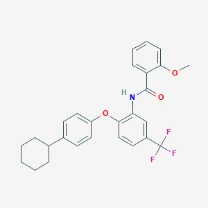 molecular formula C27H26F3NO3 B299951 N-[2-(4-cyclohexylphenoxy)-5-(trifluoromethyl)phenyl]-2-methoxybenzamide 