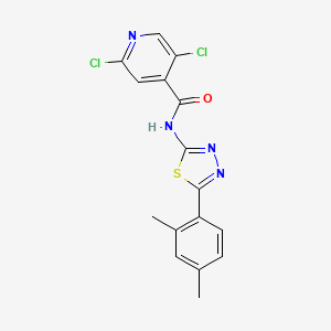 2,5-dichloro-N-[5-(2,4-dimethylphenyl)-1,3,4-thiadiazol-2-yl]pyridine-4-carboxamide