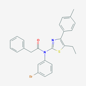 molecular formula C26H23BrN2OS B299953 N-(3-bromophenyl)-N-[5-ethyl-4-(4-methylphenyl)-1,3-thiazol-2-yl]-2-phenylacetamide 