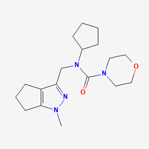 N-cyclopentyl-N-((1-methyl-1,4,5,6-tetrahydrocyclopenta[c]pyrazol-3-yl)methyl)morpholine-4-carboxamide