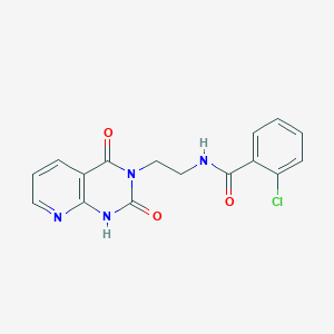 molecular formula C16H13ClN4O3 B2999546 2-氯-N-(2-(2,4-二氧代-1,2-二氢吡啶并[2,3-d]嘧啶-3(4H)-基)乙基)苯甲酰胺 CAS No. 2034504-14-6