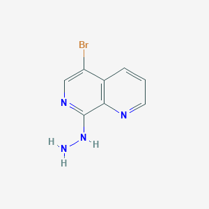 molecular formula C8H7BrN4 B2999548 5-Bromo-8-hydrazinyl-1,7-naphthyridine CAS No. 1279215-34-7
