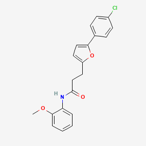 molecular formula C20H18ClNO3 B2999562 3-[5-(4-chlorophenyl)furan-2-yl]-N-(2-methoxyphenyl)propanamide CAS No. 941944-11-2