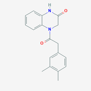 molecular formula C18H18N2O2 B2999567 4-(2-(3,4-dimethylphenyl)acetyl)-3,4-dihydroquinoxalin-2(1H)-one CAS No. 946208-57-7