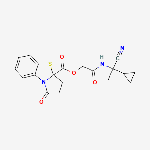 molecular formula C19H19N3O4S B2999576 [(1-Cyano-1-cyclopropylethyl)carbamoyl]methyl 3-oxo-7-thia-2-azatricyclo[6.4.0.0^{2,6}]dodeca-1(8),9,11-triene-6-carboxylate CAS No. 876882-63-2