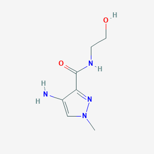 molecular formula C7H12N4O2 B2999591 4-amino-N-(2-hydroxyethyl)-1-methyl-1H-pyrazole-3-carboxamide CAS No. 1489438-73-4