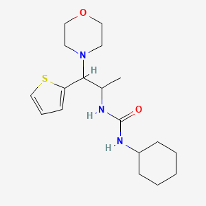 1-Cyclohexyl-3-(1-morpholino-1-(thiophen-2-yl)propan-2-yl)urea