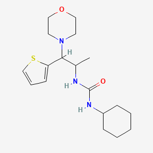 molecular formula C18H29N3O2S B2999594 1-环己基-3-(1-吗啉-1-(噻吩-2-基)丙-2-基)脲 CAS No. 863017-97-4