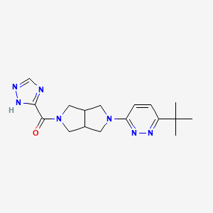 molecular formula C17H23N7O B2999595 [2-(6-Tert-butylpyridazin-3-yl)-1,3,3a,4,6,6a-hexahydropyrrolo[3,4-c]pyrrol-5-yl]-(1H-1,2,4-triazol-5-yl)methanone CAS No. 2415534-18-6