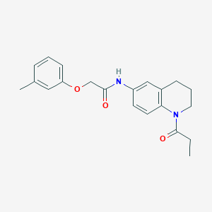 molecular formula C21H24N2O3 B2999596 N-(1-丙酰基-1,2,3,4-四氢喹啉-6-基)-2-(间甲苯氧基)乙酰胺 CAS No. 954000-39-6