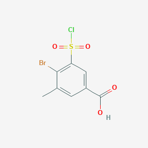 molecular formula C8H6BrClO4S B2999603 4-溴-3-(氯磺酰基)-5-甲基苯甲酸 CAS No. 849333-58-0