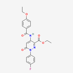 molecular formula C22H20FN3O5 B2999604 Ethyl 4-(4-ethoxybenzamido)-1-(4-fluorophenyl)-6-oxo-1,6-dihydropyridazine-3-carboxylate CAS No. 941885-95-6