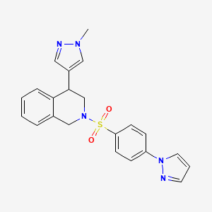 2-((4-(1H-pyrazol-1-yl)phenyl)sulfonyl)-4-(1-methyl-1H-pyrazol-4-yl)-1,2,3,4-tetrahydroisoquinoline
