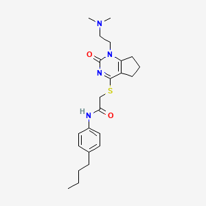 molecular formula C23H32N4O2S B2999617 N-(4-butylphenyl)-2-((1-(2-(dimethylamino)ethyl)-2-oxo-2,5,6,7-tetrahydro-1H-cyclopenta[d]pyrimidin-4-yl)thio)acetamide CAS No. 898445-45-9