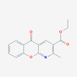 molecular formula C16H13NO4 B2999619 ethyl 2-methyl-5-oxo-5H-chromeno[2,3-b]pyridine-3-carboxylate CAS No. 68301-89-3