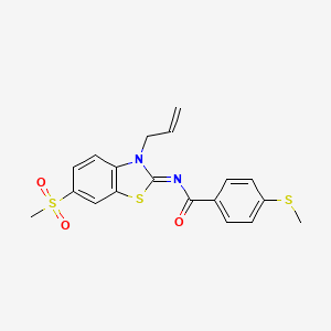 molecular formula C19H18N2O3S3 B2999622 (Z)-N-(3-allyl-6-(methylsulfonyl)benzo[d]thiazol-2(3H)-ylidene)-4-(methylthio)benzamide CAS No. 896027-40-0