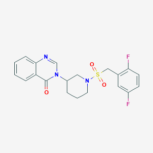 molecular formula C20H19F2N3O3S B2999624 3-(1-((2,5-difluorobenzyl)sulfonyl)piperidin-3-yl)quinazolin-4(3H)-one CAS No. 2034518-20-0